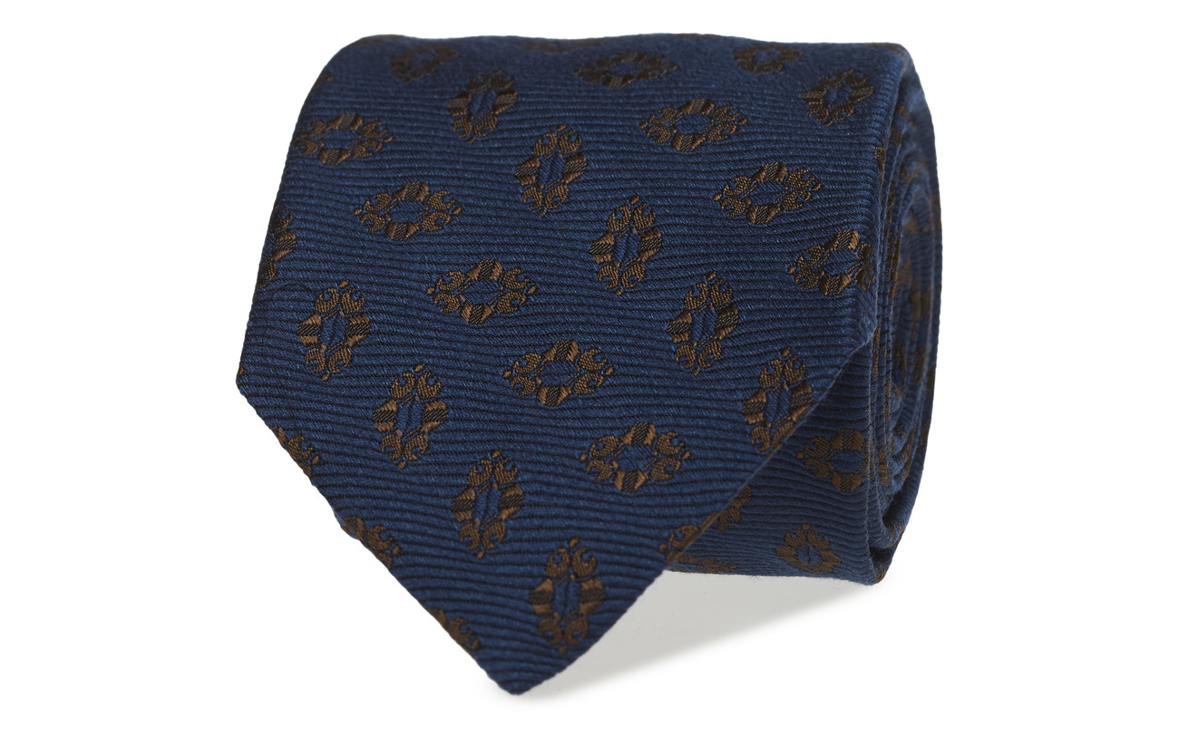 Eton blå Medallion Silk & Wool Tie Slipsar & Accessoarer Eton blå Medallion Silk & Wool Tie Slipsar & Accessoarer