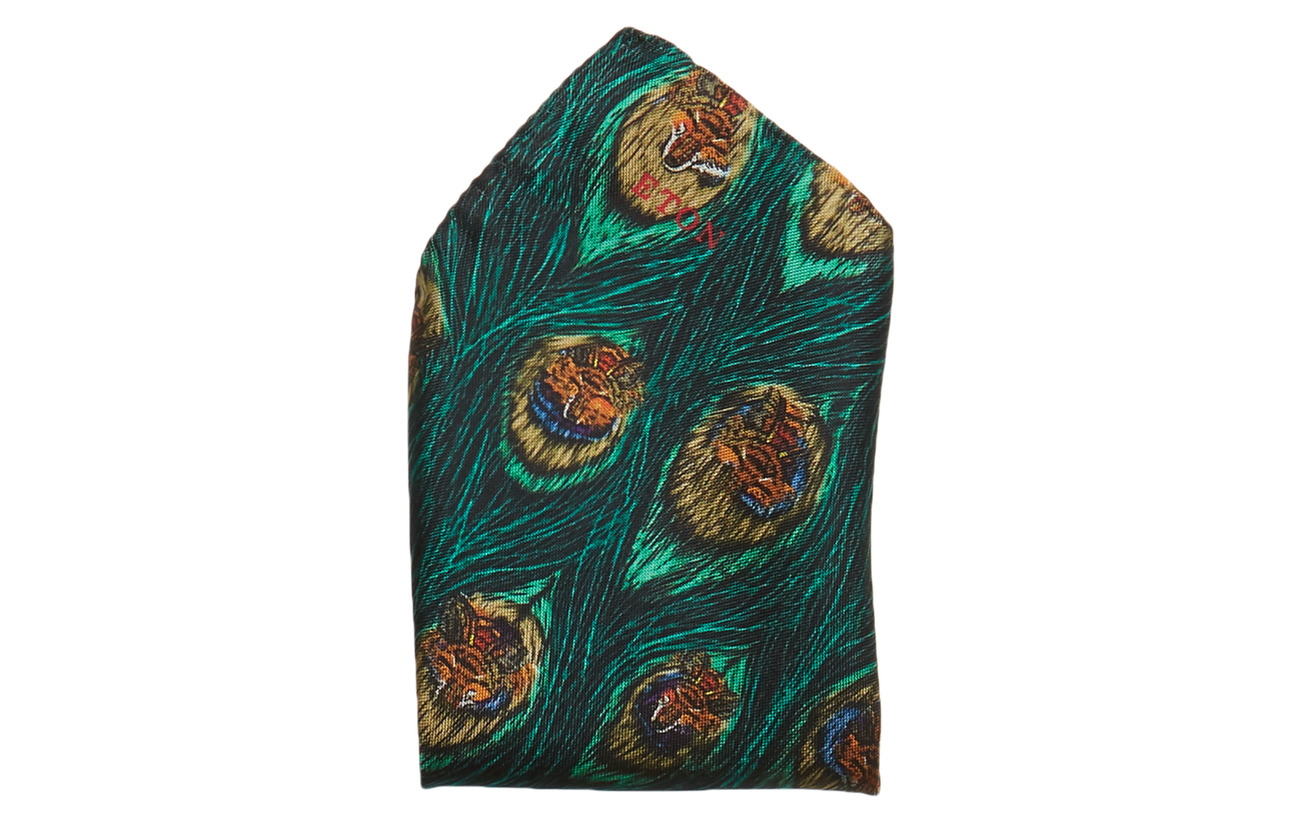 Peacock Print SquaregreenEton Pocket Green Feather ymnPvw0N8O