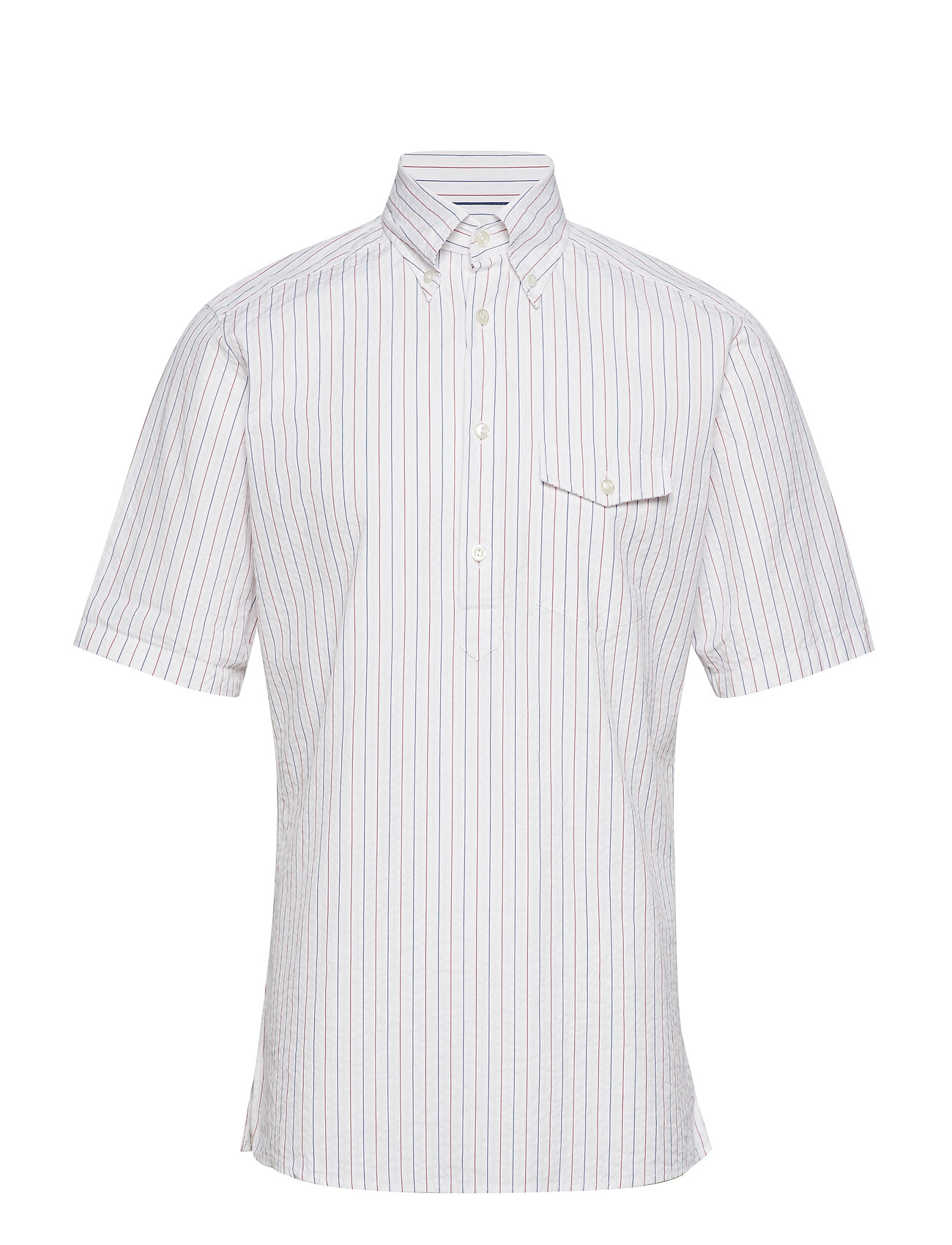 Striped Seersucker Short Sleeve Popover Shirt Overhemd Met Korte Mouwen Wit Eton eton kopen in de aanbieding Striped Seersucker Short Sleeve Popover Shirt Overhemd Met Korte Mouwen Wit Eton eton kopen in de aanbieding