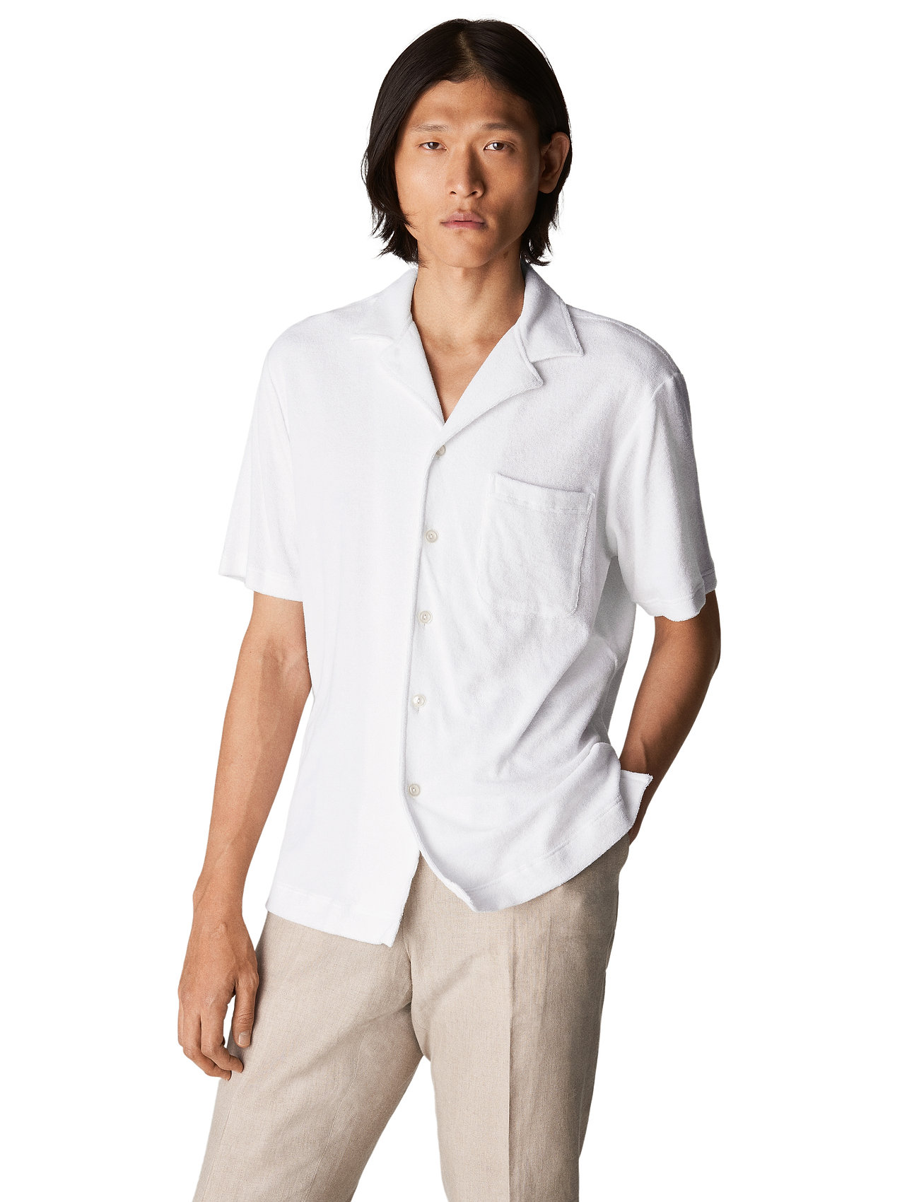 Eton - Men's shirt: Casual  Jerseyterry - basic-hemden - white - 0