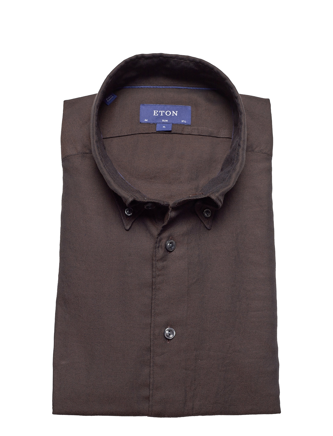 Eton - Men's shirt: Casual  Cotton & Tencel Flannel - leinenhemden - brown - 4