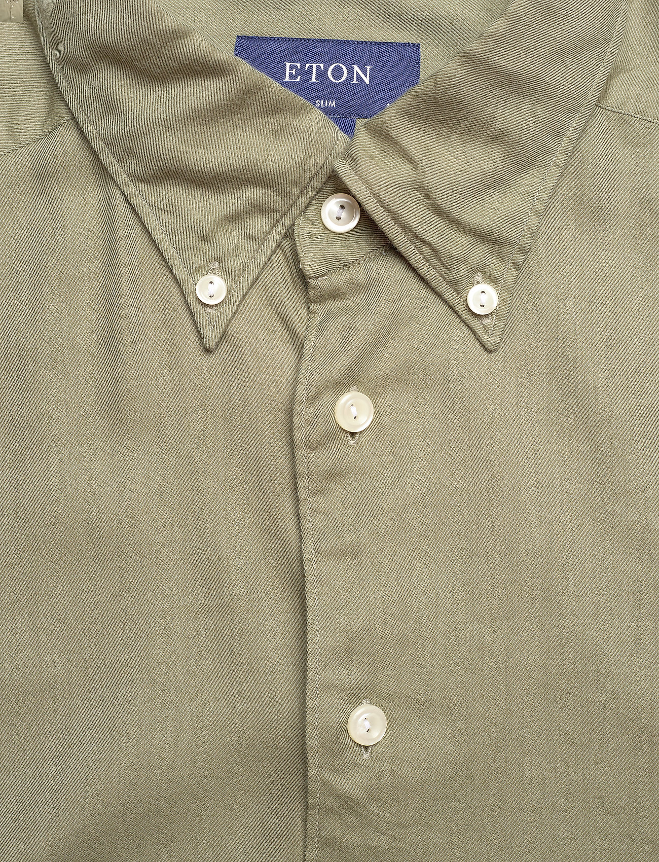 Eton - Men's shirt: Casual  Cotton & Tencel Flannel - lina krekli - dark green - 2