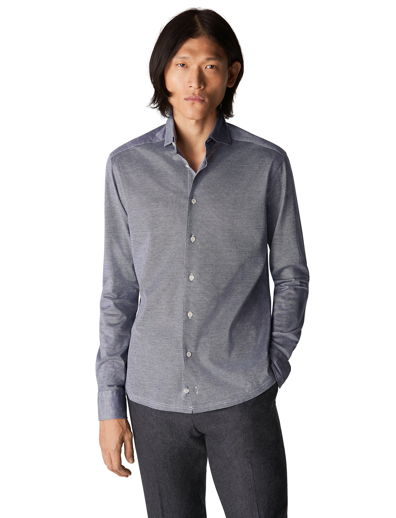 Eton - Men's shirt: Casual  Knit pique - basic-hemden - navy blue - 0