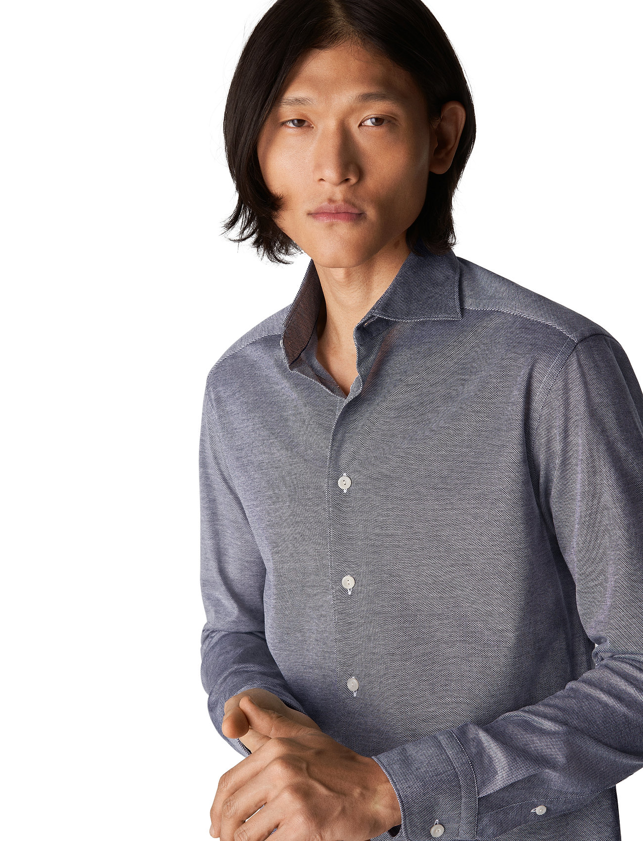 Eton - Men's shirt: Casual  Knit pique - basic-hemden - navy blue - 4