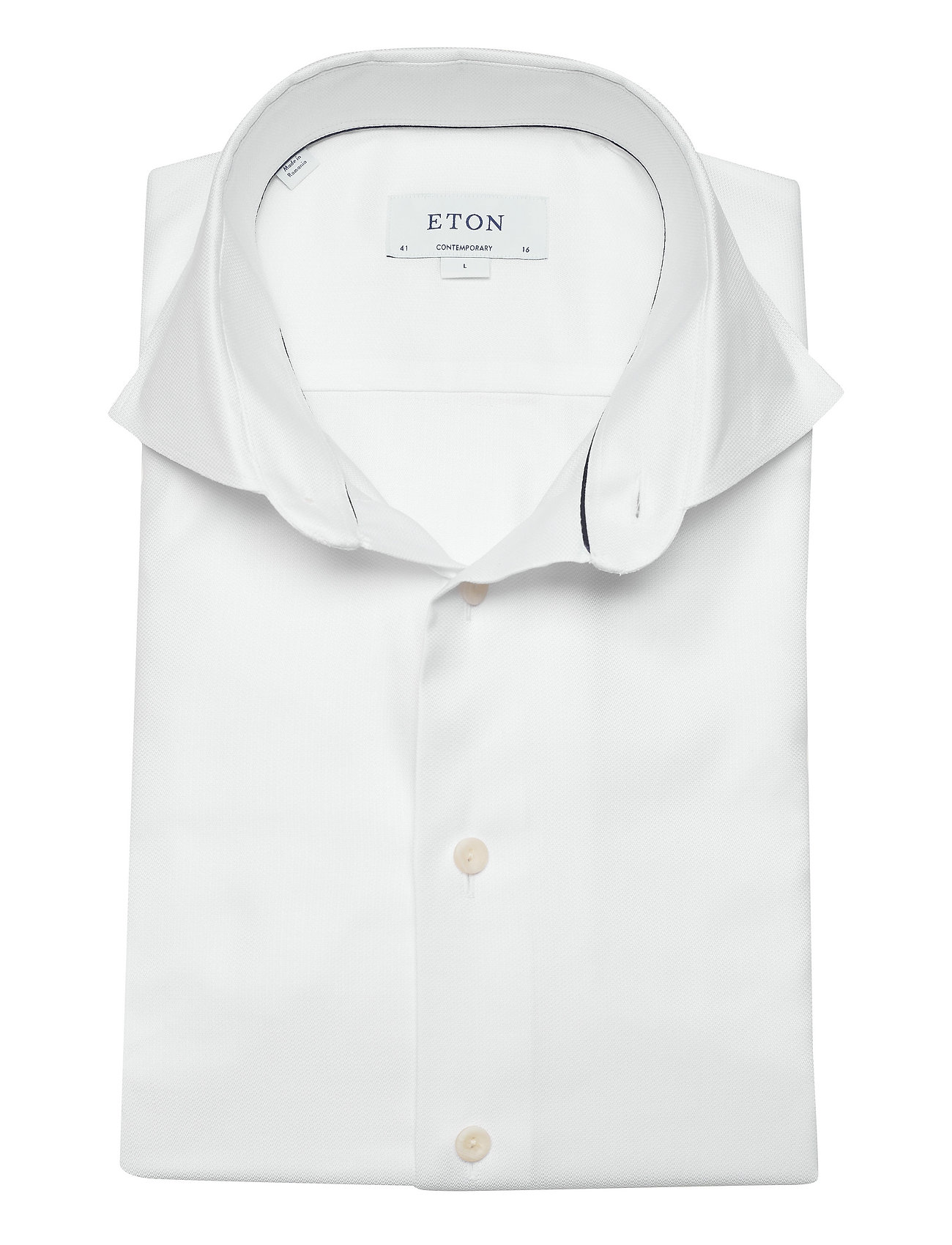 Eton - Men's shirt: Business  Cotton Tencel Stretch - leinenhemden - white - 3