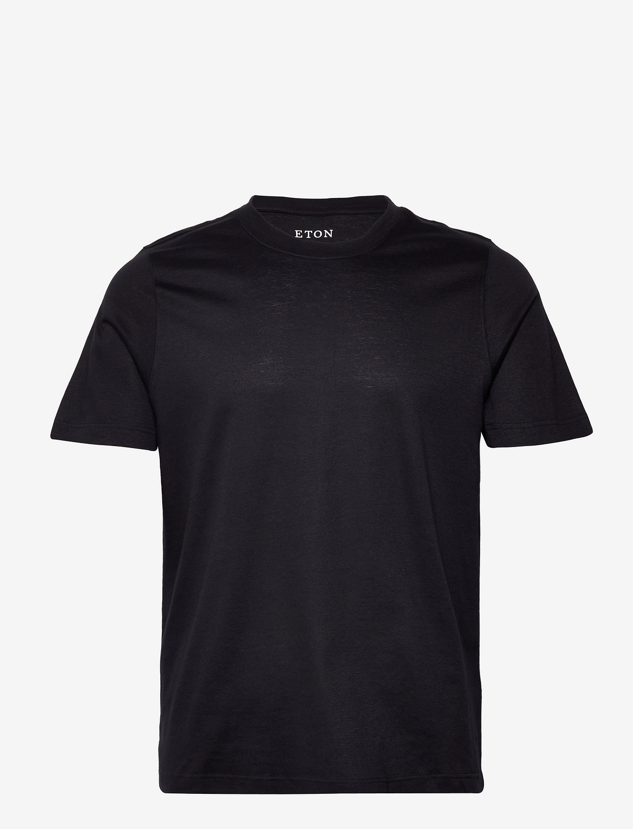Eton - Men's shirt: Casual  Cotton Linen knit - t-shirts - black - 1