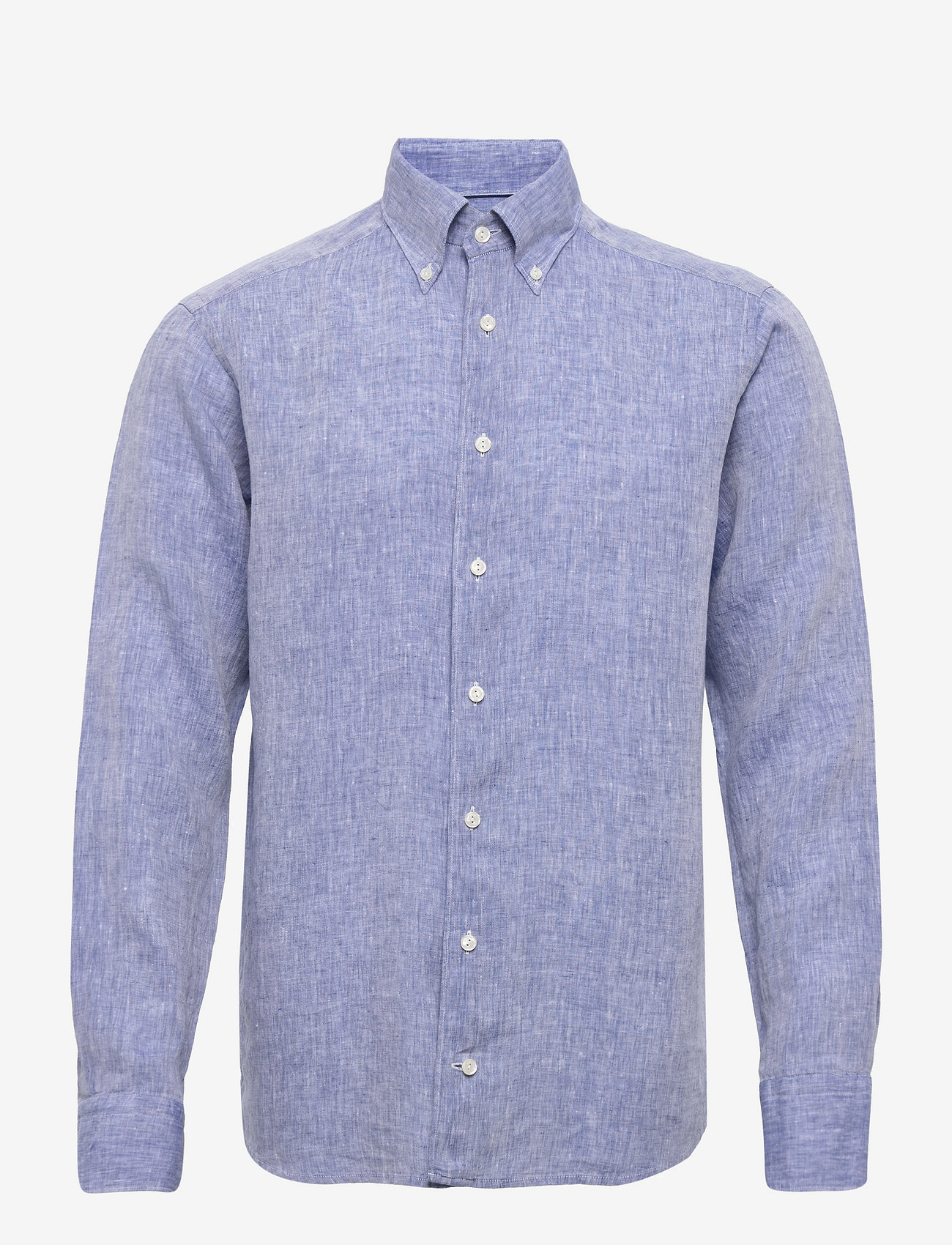 Eton - Men's shirt: Casual  Linen - basic-hemden - mid blue - 0