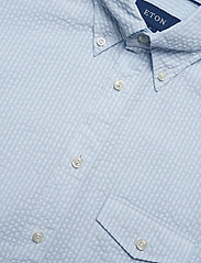 Eton - Navy Striped Seersucker Short Sleeve Popover Shirt - basic-hemden - blue - 2