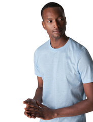 Eton - Men's shirt: Casual  Cotton Linen knit - t-shirts - light blue - 4
