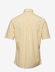 Eton - Navy Striped Seersucker Short Sleeve Popover Shirt - basic-hemden - yellow/orange - 1