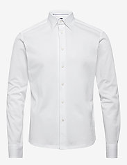 Slim  fit Casual Pique Shirt - WHITE