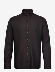Men's shirt: Casual  Cotton & Tencel Flannel - BROWN