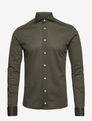 Men's shirt: Casual  Pique - DARK GREEN