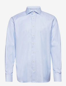 Men's shirt: Business  Cotton Tencel Stretch - hørskjorter - light blue