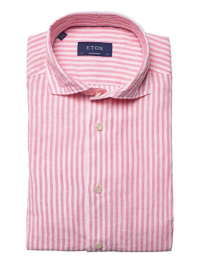 Business Casual Linen Shirt (Pink/red 