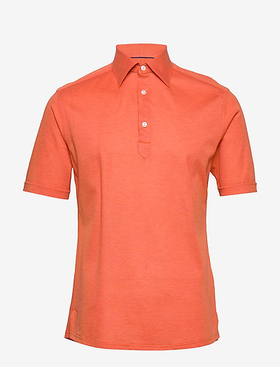 orange and blue polo shirt