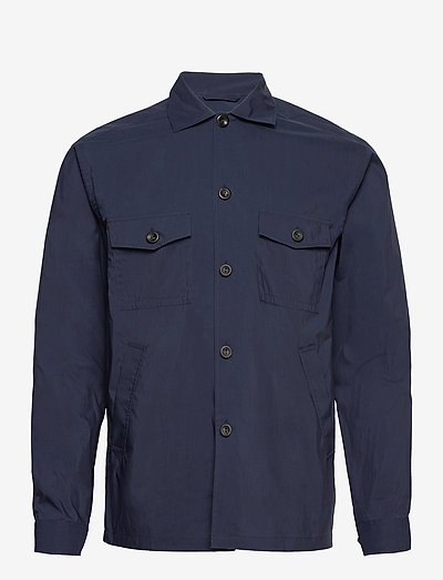 Men's shirt: Casual  Cotton & Nylon - linskjorter - navy blue