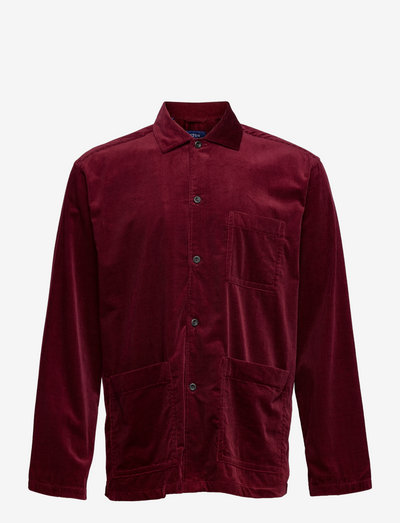 Men's shirt: Casual  Corduroy - linen shirts - red