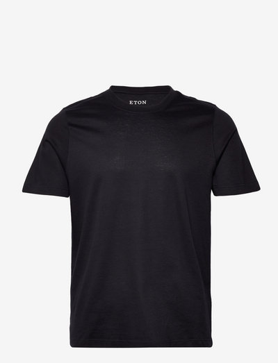 Men's shirt: Casual  Cotton Linen knit - kortærmede t-shirts - black