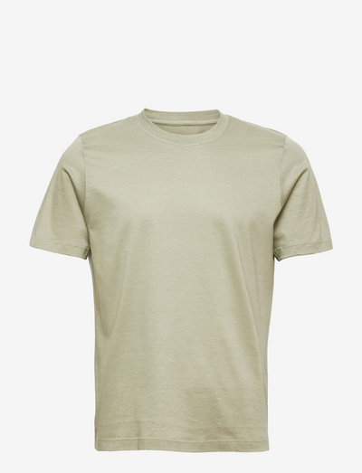 Men's shirt: Casual  Cotton Linen knit - t-shirts - mid green