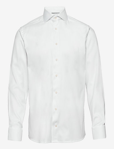 Men's shirt: Business  Cotton Tencel Stretch - linen shirts - white