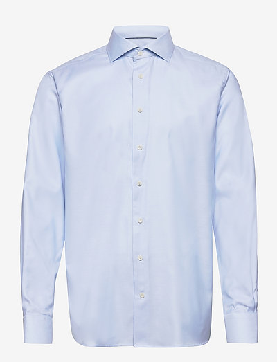 Men's shirt: Business  Cotton Tencel Stretch - linen shirts - light blue
