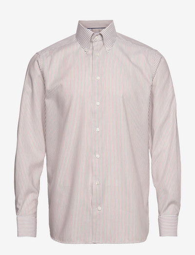Men's shirt: Business Casual  Fine Oxford - peruskauluspaidat - brown