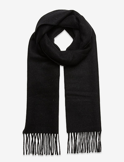 Wool scarf 30x200 - double faced - winter scarves - black