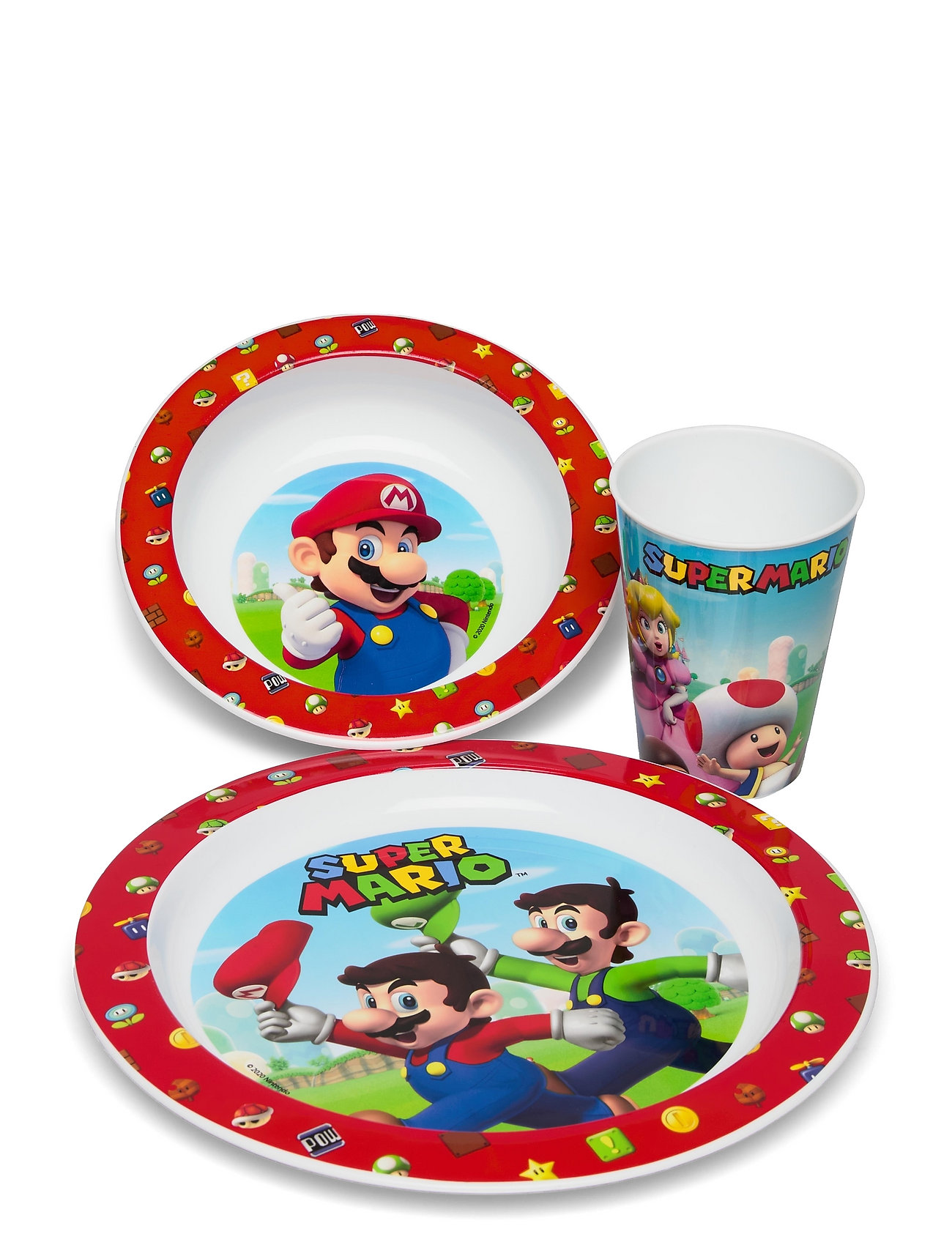 Super Mario 3-Pcs. Kids Microwavable Set Home Meal Time Dinner Sets Multi/patterned Super Mario