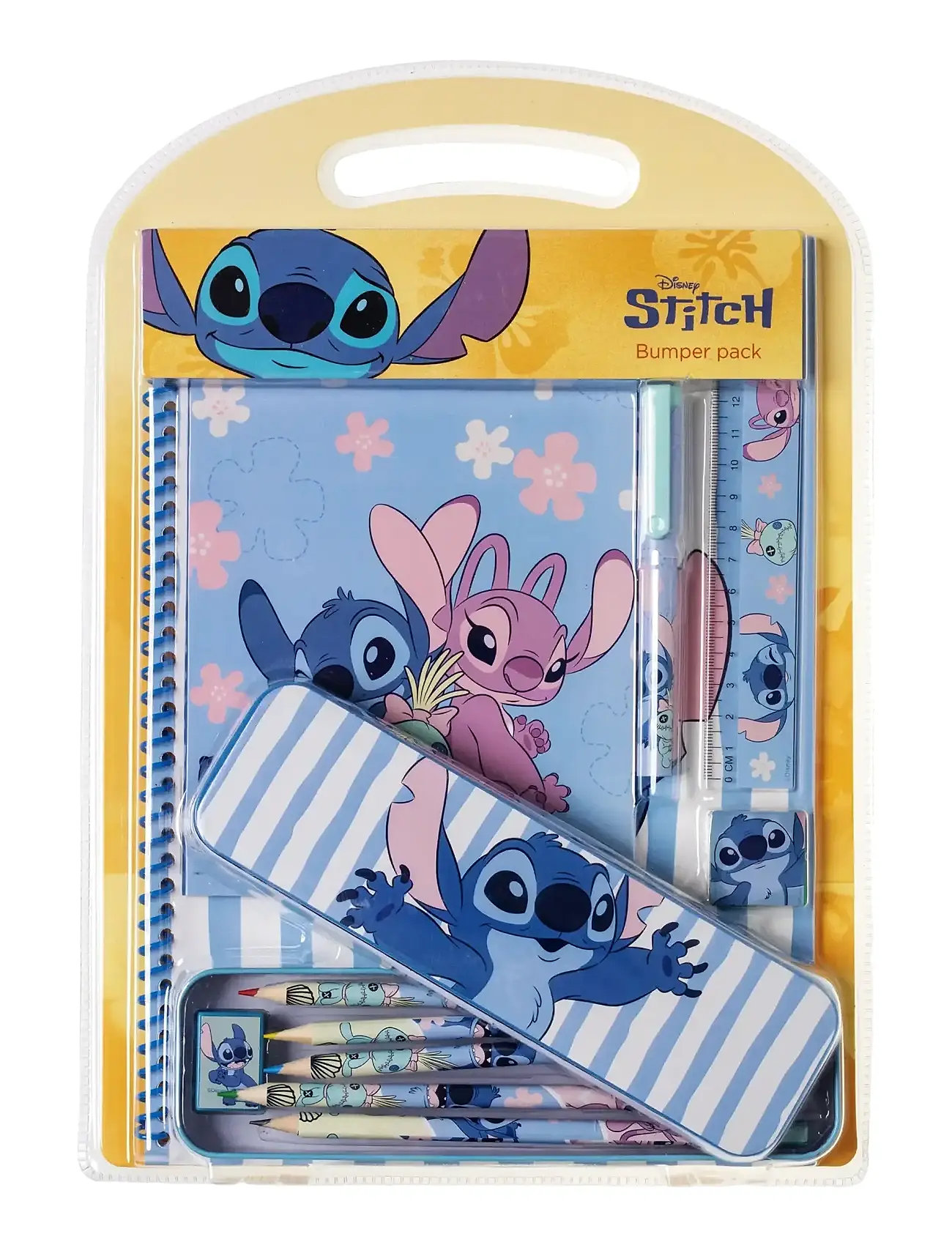 EUROMIC Stitch, Bumpersæt Sæt Med Tinæske, Notesbog Blau - One Size - Kinder