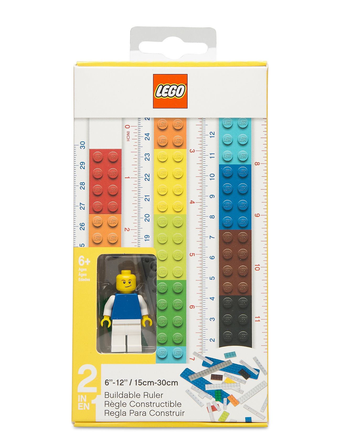 EUROMIC Lego Stationery Byggelig Lineal Gelb - One Size - Kinder