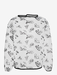 MOOMINS, Apron with long sleeves, size 3-4 years - bavoir à manches longues - white