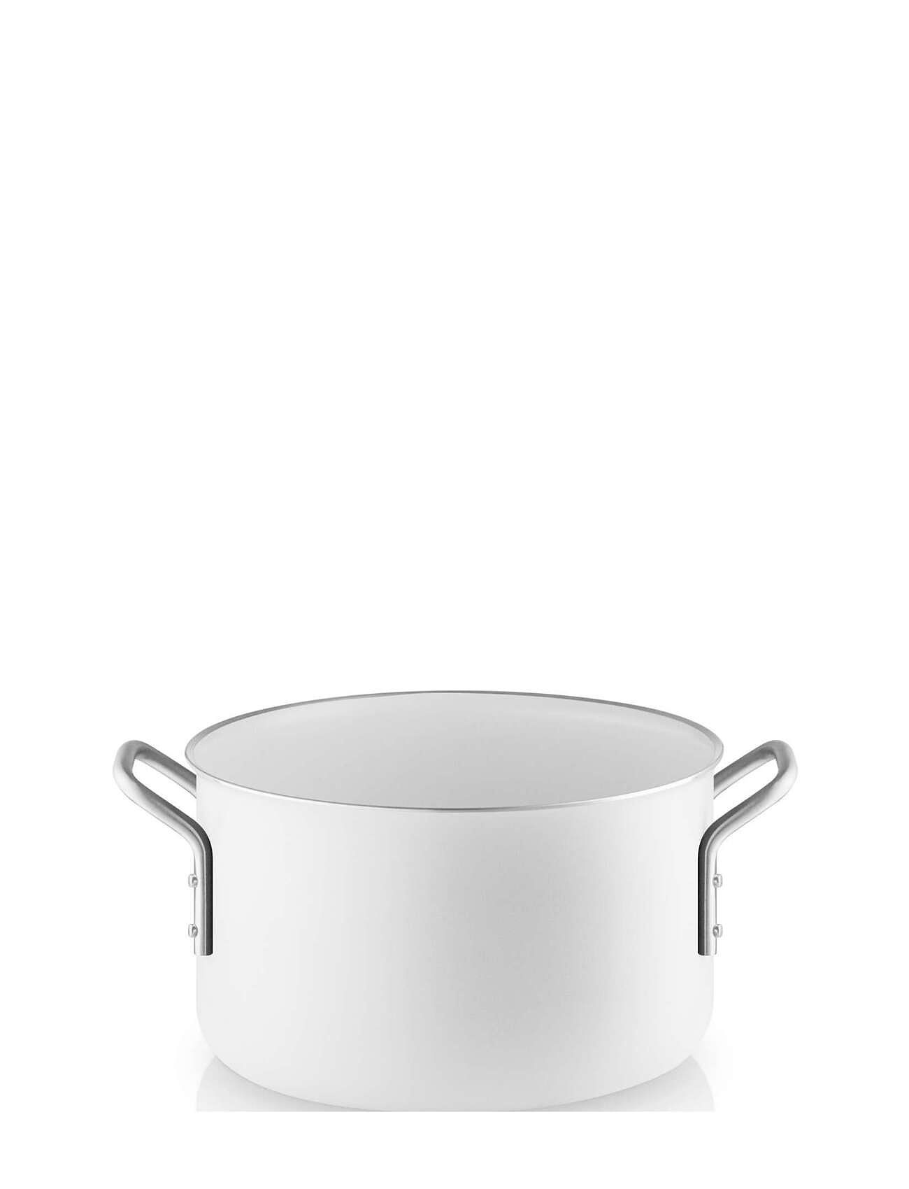 Eva Trio White Line Pot 3.8 L 20 Cm Ceramic Slip-Let® Coating Vit