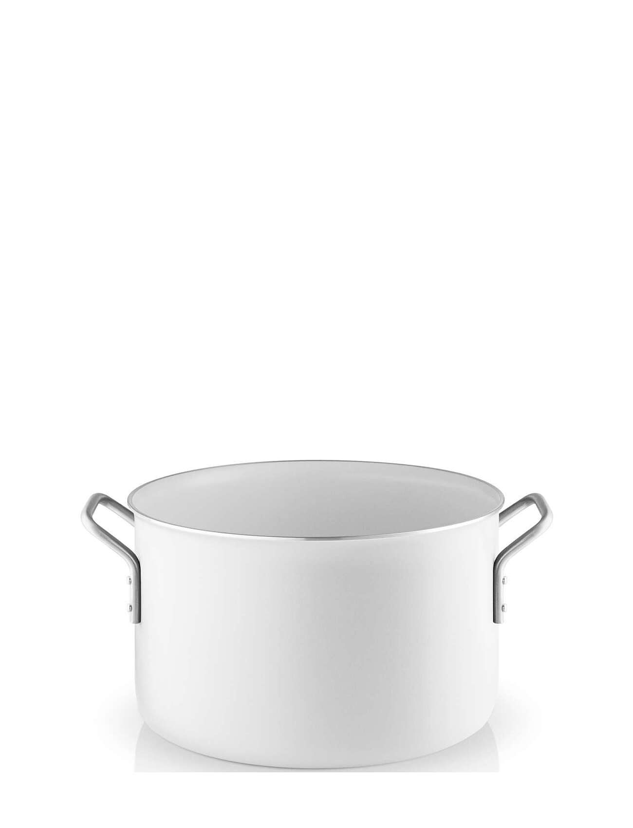 White Line Gryde 7 L 24 Cm Keramisk Slip-Let® Belægning Home Kitchen Pots & Pans Casserole Dishes White Eva Trio