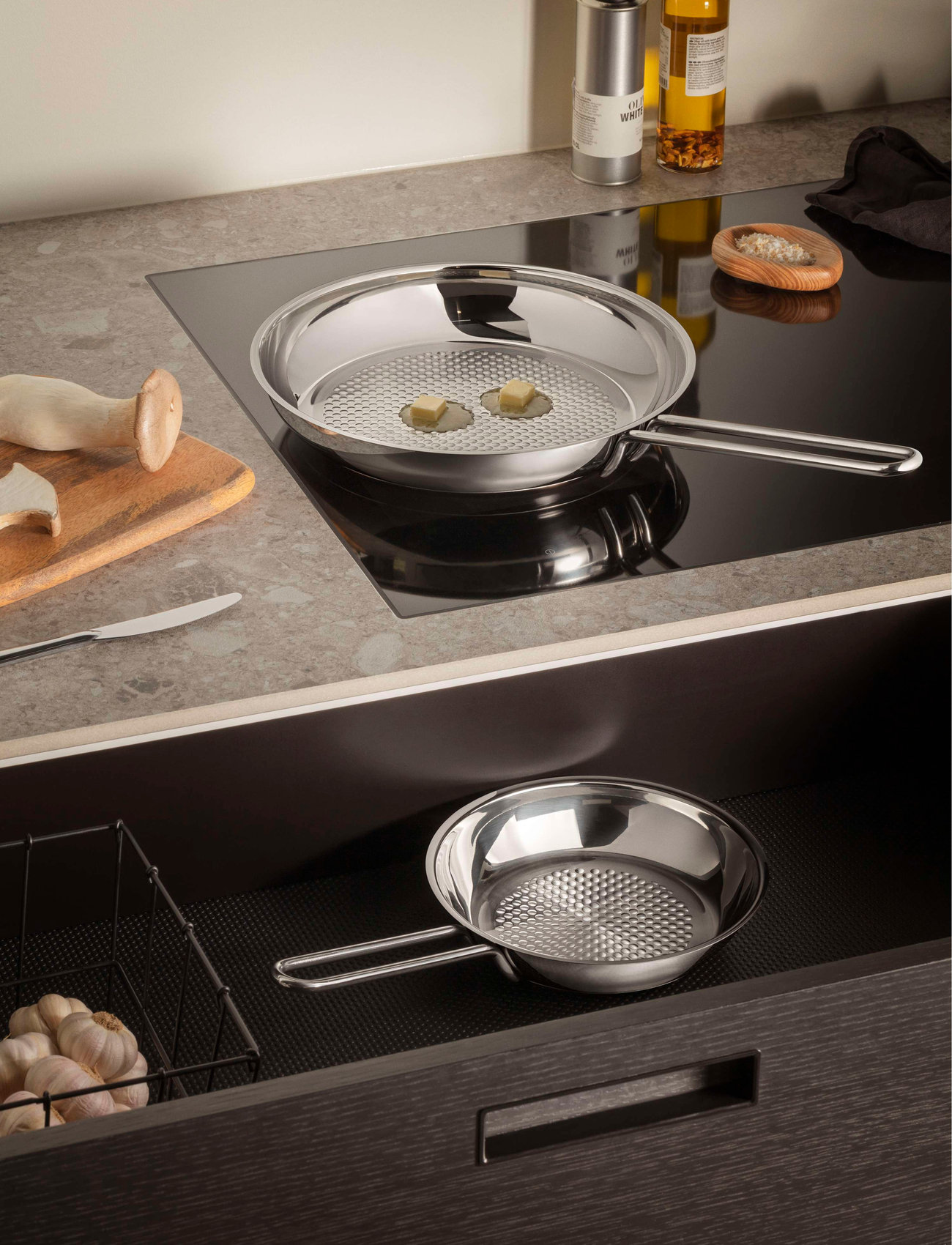 Eva Trio Stainless Steel Stegepande 28 cm Honeycomb, Ø 28 cm, Silver, Gryder & Pander > Stegepander, Unisex