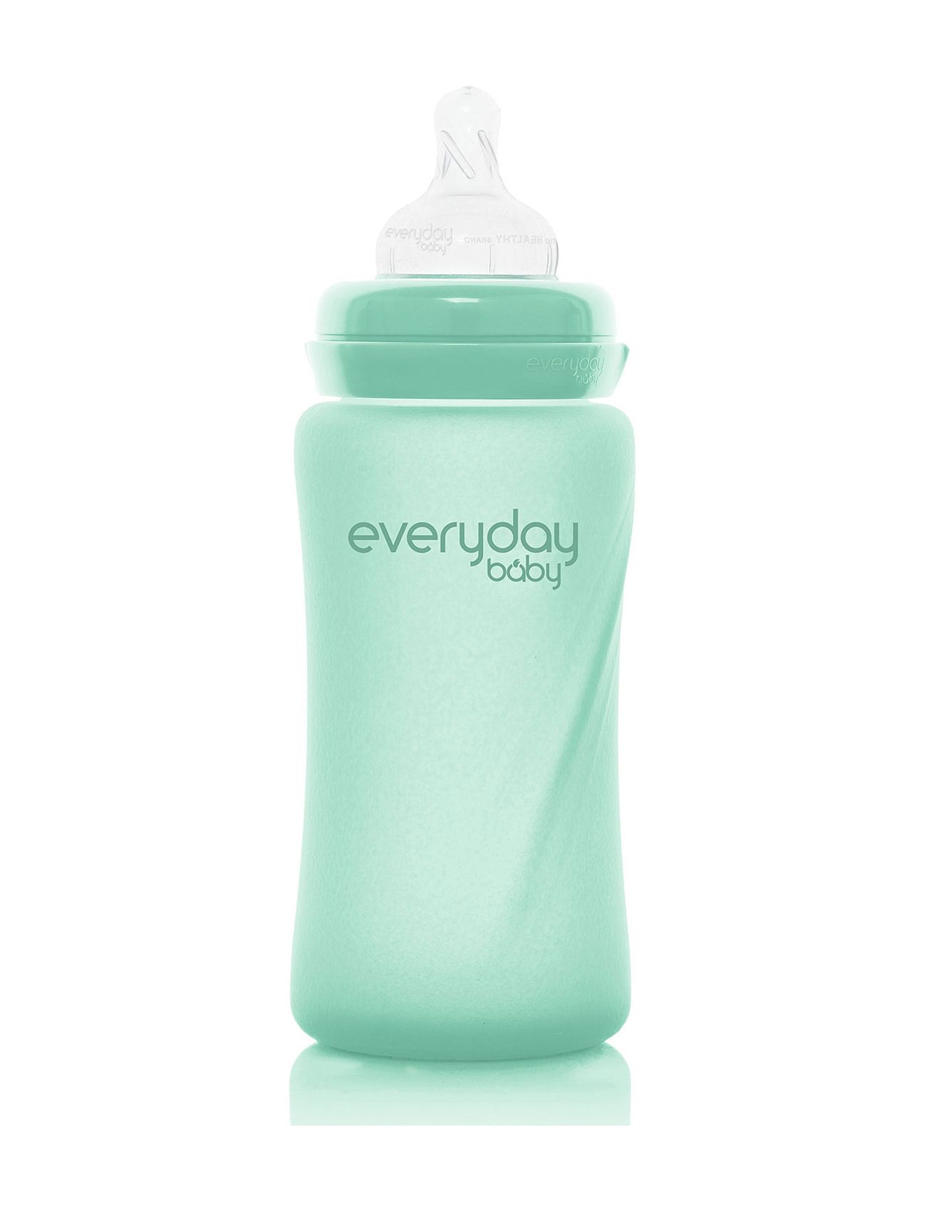 Glass Baby Bottle Healthy + Mint Green 240Ml Green Everyday Baby
