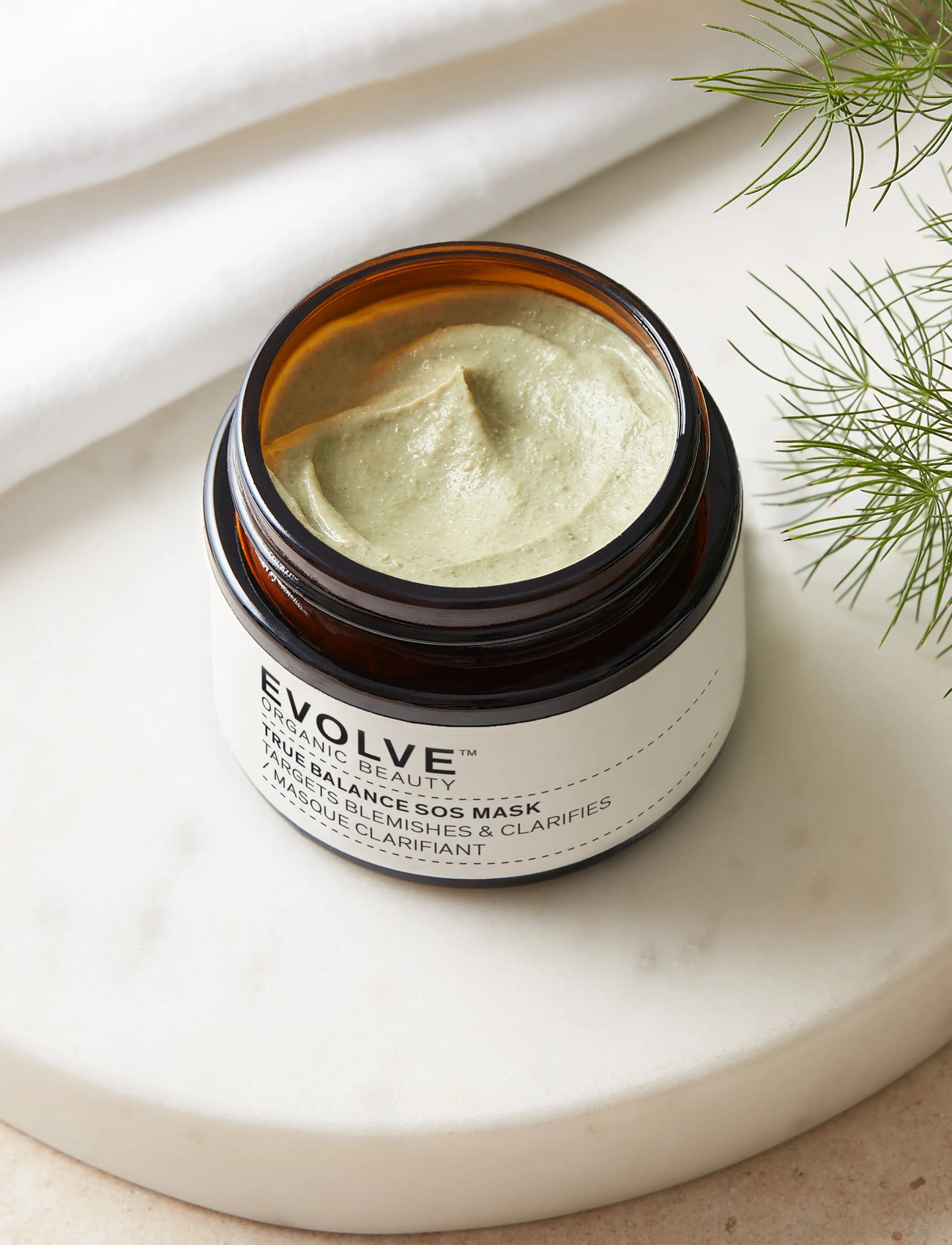 Evolve Organic Beauty Evolve Organic Beauty True Balance Sos Mask 60 ml, 60 ml, Green, Ansigtsmasker > Detox-Maske, Dame
