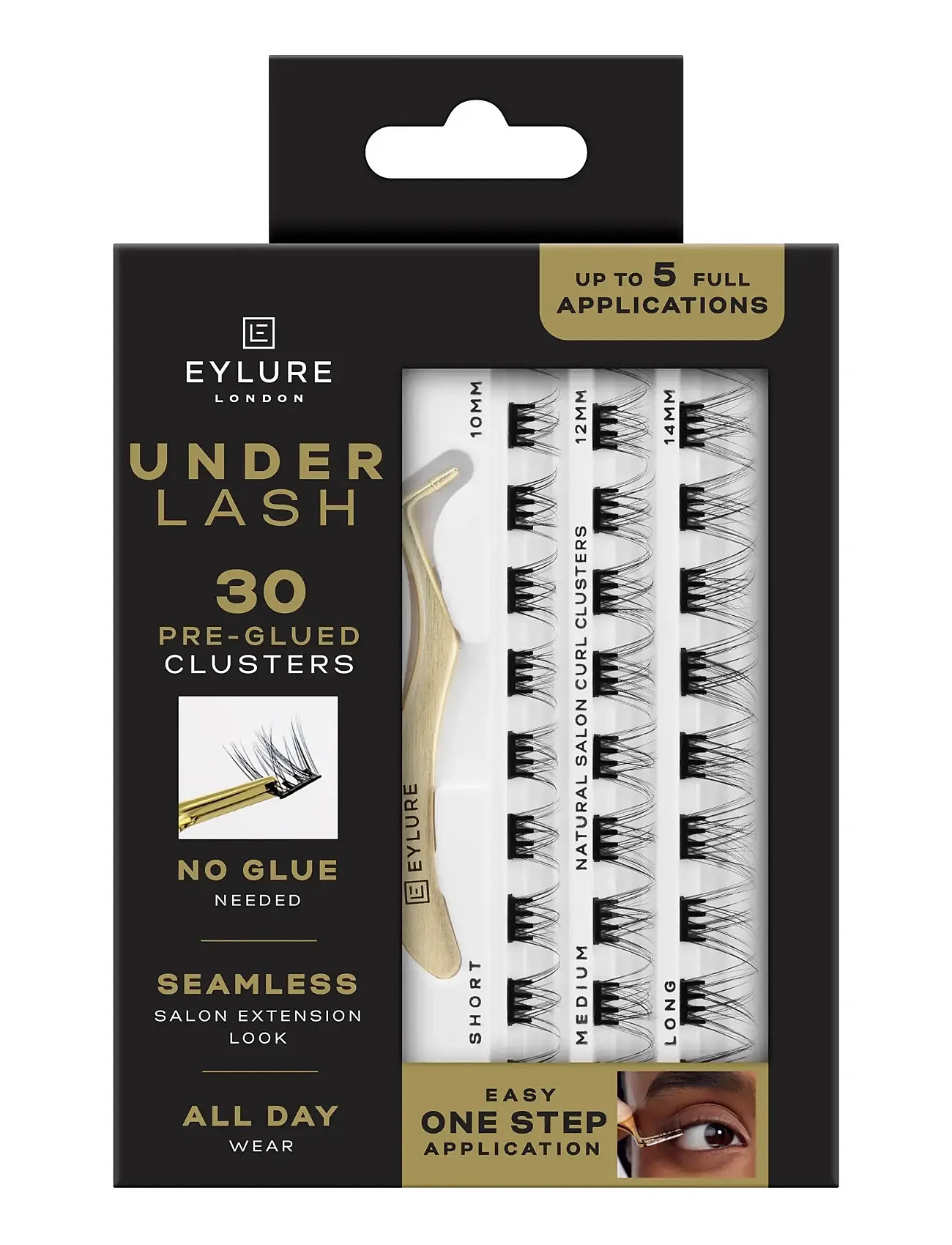 Eylure Eylure Underlash Pre-Glued Natural Clusters, One Size, Black, Øjne > Vipper, Dame