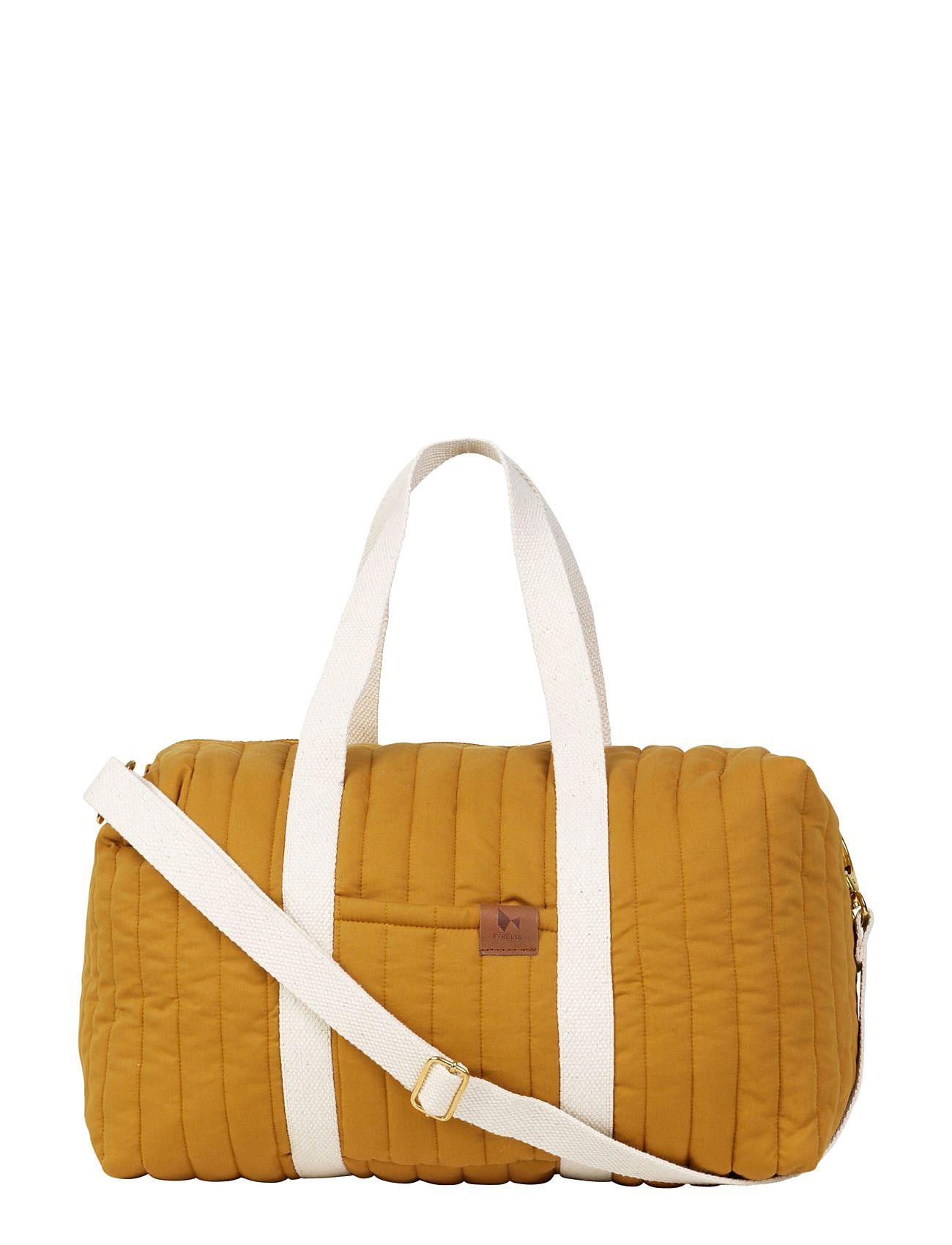 Quilted Gym Bag - Ochre Accessories Bags Sports Bags Yellow Fabelab