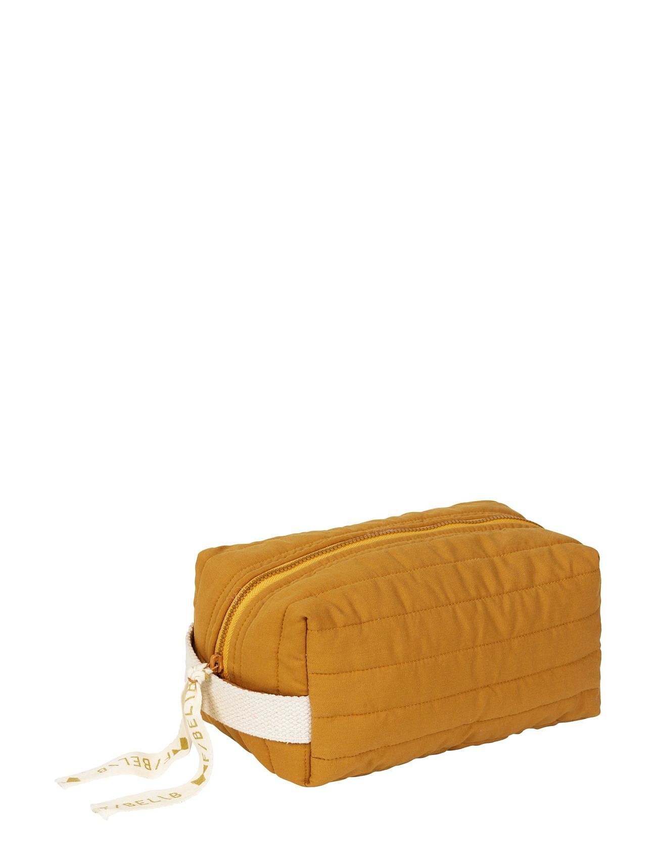 Quilted Toiletry Bag - Ochre Accessories Bags Toiletry Bag Yellow Fabelab