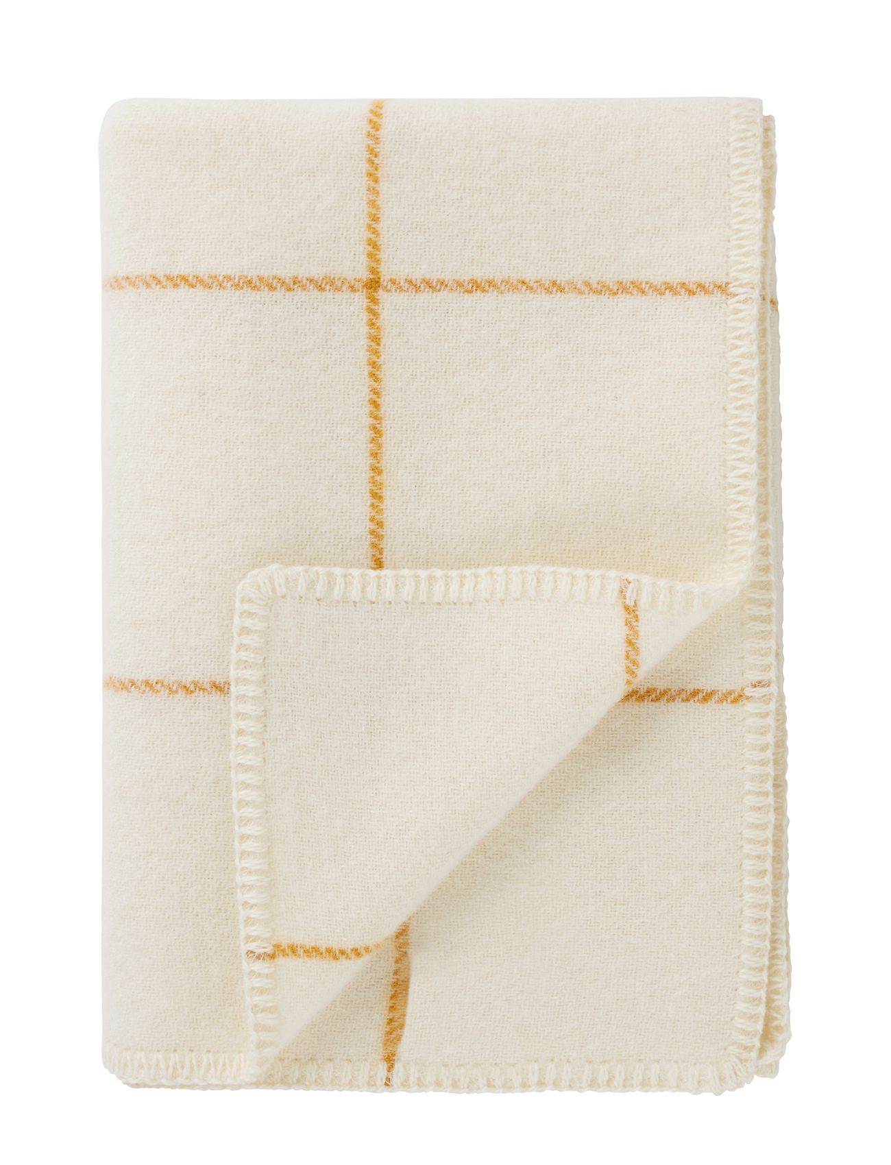 Fabelab "Wool Baby Blanket - Grid Natural/Ochre Home Sleep Time Blankets & Quilts Cream Fabelab"