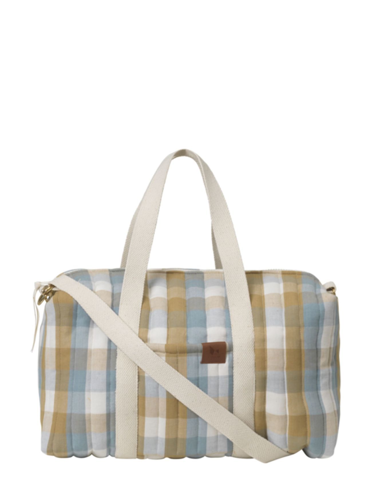 Quilted Gym Bag - Cottage Blue Checks Accessories Bags Sports Bags Multi/patterned Fabelab