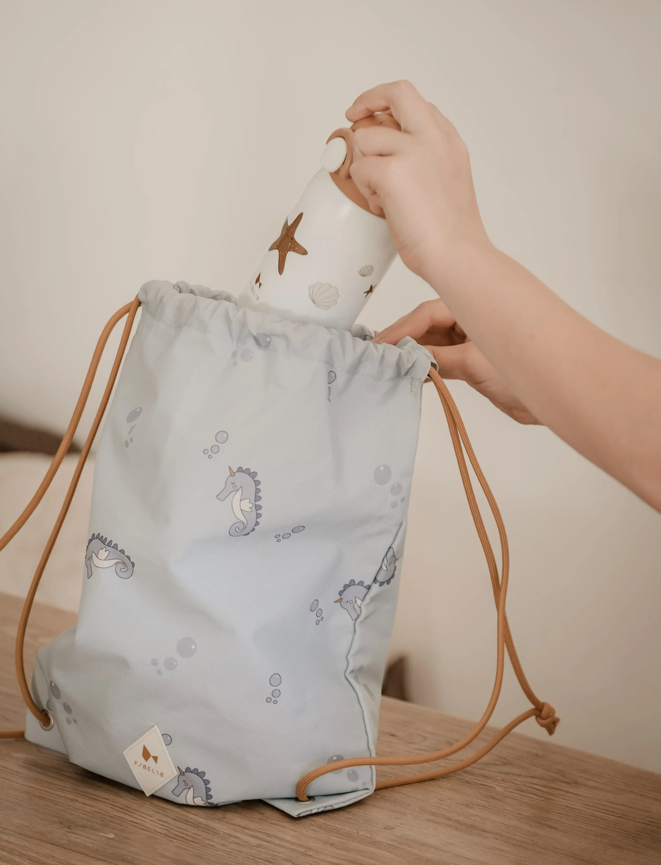 Fabelab String Bag - Under The Sea, One Size, Blue, Tasker > Rygsække, Børn