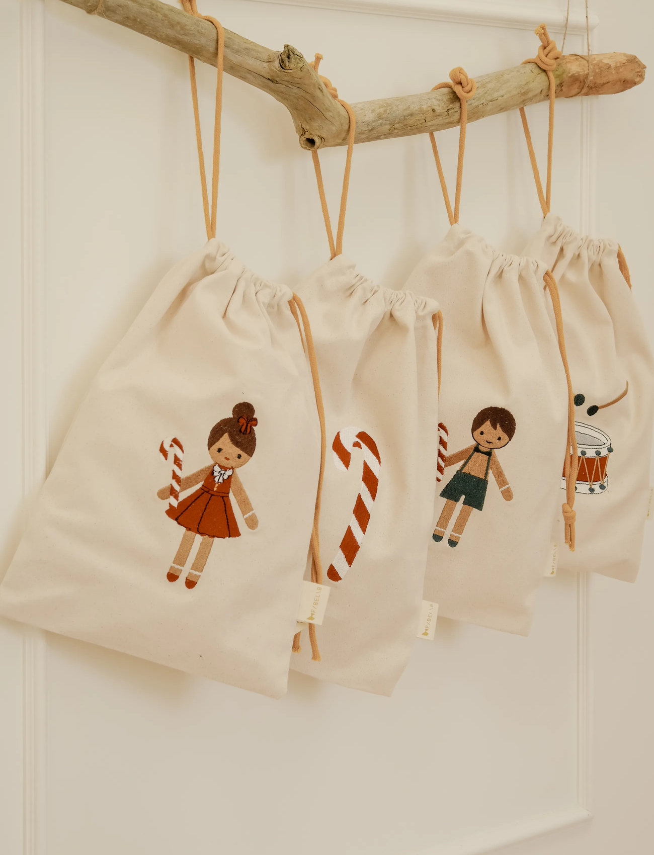 Fabelab Christmas Gift Bags - Gingerbread G, One Size, Cream, Børneindretning > Dekorationstilbehør-Detaljer, Børn