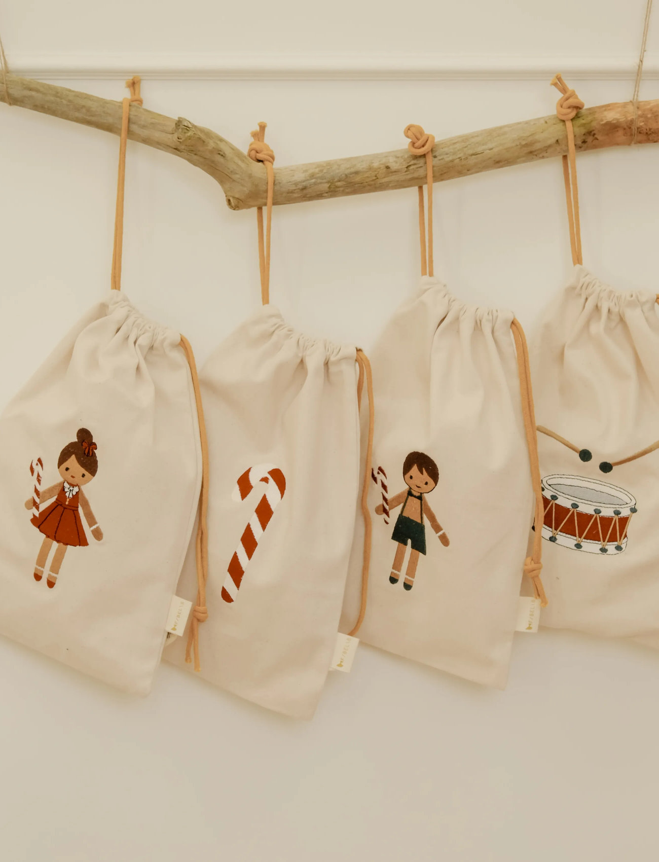 Fabelab Christmas Gift Bags - Drum, One Size, Cream, Børneindretning > Dekorationstilbehør-Detaljer, Børn