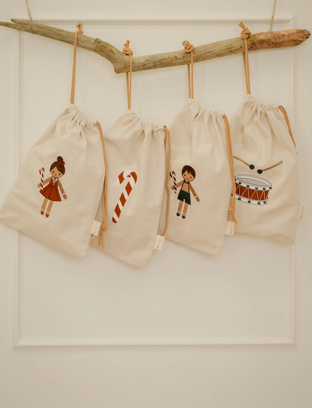 Fabelab Christmas Gift Bags - Gingerbread B, One Size, Cream, Børneindretning > Dekorationstilbehør-Detaljer, Børn