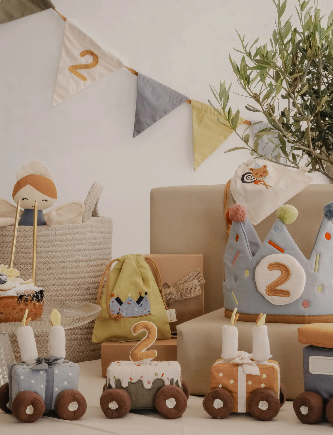 Fabelab Garland Blue Mix - Birthday, One Size, Multi/patterned, Børneindretning > Dekorationstilbehør-Detaljer, Børn