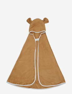 Hooded Baby Towel - Bear - Ochre - handdukar - ochre