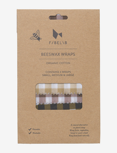 Beeswax Wraps - Ochre mix - 3 pack - cups - ochre, pale yell