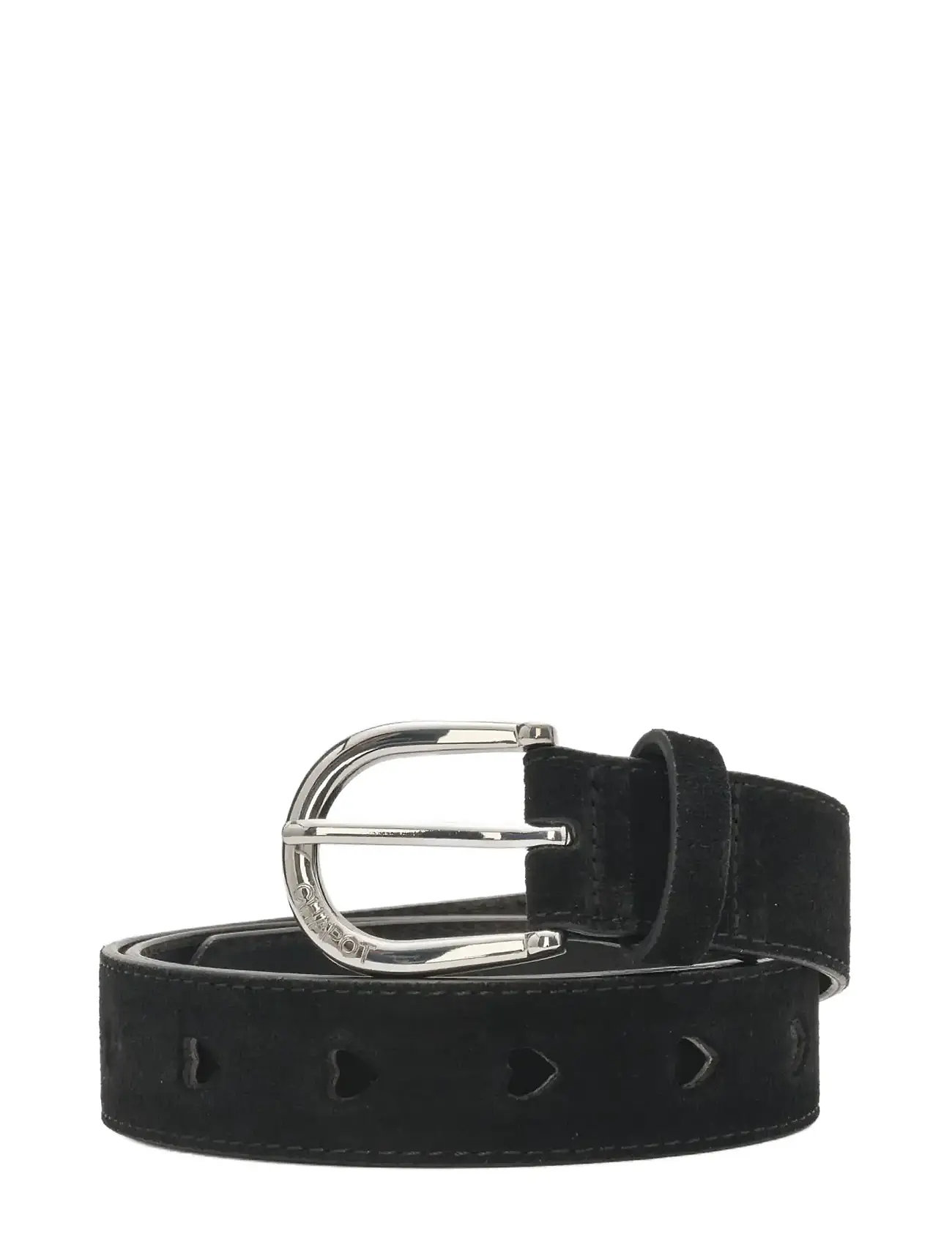 Fabienne Chapot Cut It Out Heart Belt Suede, 105, Black, Belts > Waist Belt, Dame